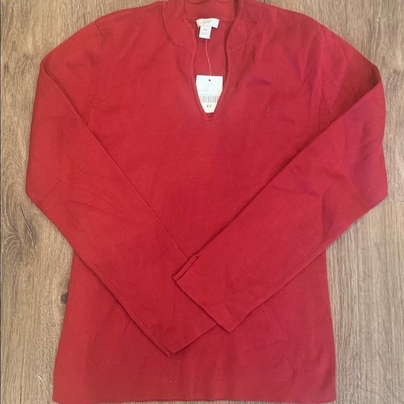J. Jill Tops - 𝅺j. Jill XS Scarlet Red V-Neck Pullover Cardigan Sweater NWT
